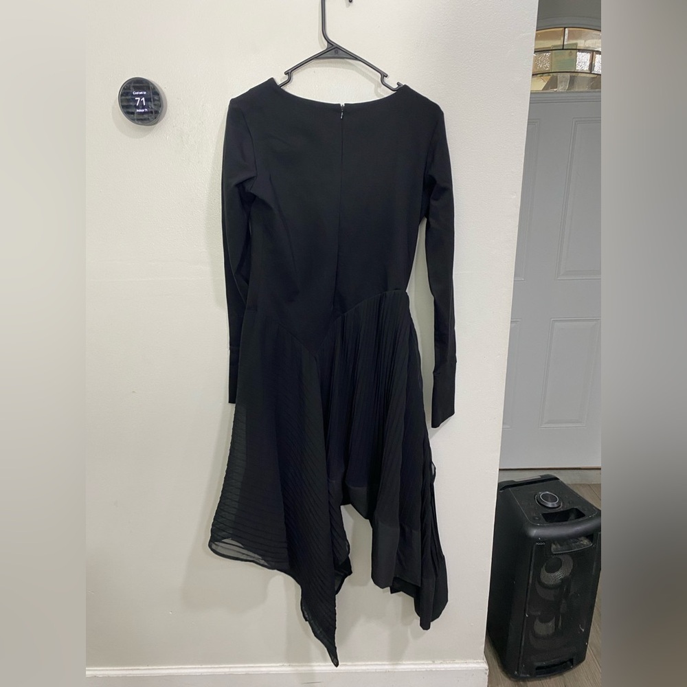 Metamorphoza‎ Black Pleated Chiffon Dress Medium Lagenlook - Picture 6 of 7